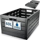 Stimo Premium Klappbox 60L Transportbox bis 30kg 60x40x28cm faltbar klappbar stapelbar Aufbewahrungsbox