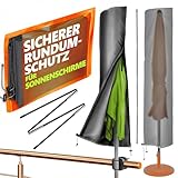 4smile Sonnenschirm Schutzhülle - Schutzhülle Sonnenschirm Ø 300 cm / 250 x 150 cm - Polyester Sonnenschirmhülle, robuste Schirmhülle, Schirmabdeckung mit Stab, Reißverschluss, Anthrazit