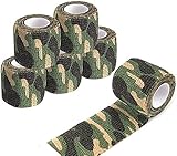 Camo Tape, 5 Rollen 5CMx4.5M Camouflage Tape Wrap, Multifunktionales Selbstklebende Schutz Camouflage Tape Wrap Tactical Camo Form Multi-funktionale Non-Woven Stoff Stealth Tape Stretch Verband