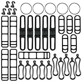 Fahrrad ﻿35 Stück Fahrrad Silikonband, Fahrradlicht-Elastikband, Fahrrad Stretch Gummiringe, Wasserdicht and Rutschfest Geeignet für Fahrradlicht, Fixierband für Fahrradcomputer, Lampe, Lautsprecher
