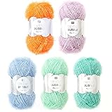 Rico Creative Bubble Schwammgarn 100% Polyester | günstig im 5er Pack kaufen | 5x50g Spülschwamm Garn Set zum Häkeln & Stricken