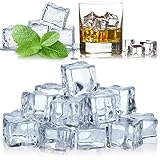 50 Stück Künstliche Eiswürfel, 20 mm Kunststoff Transparent Dauereiswürfel Wiederverwendbar für Hochzeiten, Tafelaufsätze, Fotorequisiten und Küchendekoration