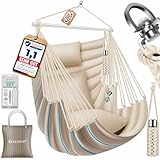 KESSER® Hängesessel Haiti 150kg Traglast, Hängestuhl 360° Drehung, Hängeschaukel Indoor-Outdoor UV-beständig & Wasserfest, Pflegeleicht, Inkl. 2 Kissen, Tragetasche, Flaschenhalter & Montage-Set