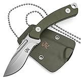 Wolfgangs VERITI Neck Knife Messer - inklusive Kydex Scheide und Kugel Halskette zum umhängen - Mini Survival Outdoor Messer für jeglichen Gebrauch