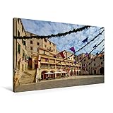 Premium Textil-Leinwand 90 x 60 cm Quer-Format Rathaus in ibenik | Wandbild, HD-Bild auf Keilrahmen, Fertigbild auf hochwertigem Vlies, Leinwanddruck von LianeM