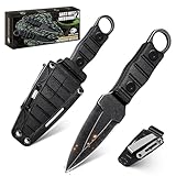univinlions Klein Zweier-Pack Survival Messer,Messer Outdoor,Full Tang Jagdmesser Feststehende Klinge aus Edelstahl, Bushcraft Messer mit Kydex Scheide,Geschenk für Männer