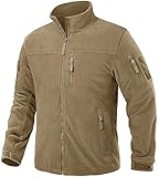TACVASEN Herren Fleecejacke Military Fleece Army Jacket Warm Jacke Winter für Outdoor (XL, Khaki)