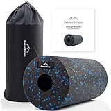 EVEREST FITNESS Faszienrolle Wirbelsäule 30 cm mittel-hart in schwarz/blau inkl. Booklet - Professionelle Faszien Rolle für Rücken - Foam Roller - Massagerolle - Fitness Rolle - Yoga Massageroller