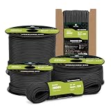 Kamu Synber Paracord 550 Typ III 4mm 10m 7 Stränge Schnur 100% Polyester Seil für Basteln, Outdoor, Survival | Tragkraft 250kg | Schwarz