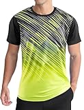 APTRO Herren Sport T Shirt Funktionsshirt Schnelltrocknend Laufshirt Trainingsshirt Gym Tshirts Schrägmuster Grün XL