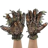 HERCHR Jagdhandschuhe, 1 Paar 3D Komfortable Blatt Camouflage Handschuhe, rutschfeste Vollfinger Camo Handschuhe Für Outdoor Fotografie/Jagd/Vogelbeobachtung
