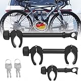 FINEW 3 Stück Rahmenhalter für Fahrradträger Anhängerkupplung, 45cm + 32cm + 25cm Universal Fahrradrahmenhalter Abschließbare, Rahmenhalter für U-Bügelrohr: Ø 2,5-3cm - Kraftvolle Fixierung (Patent)