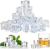 50 Stück Künstliche Acryl Eiswürfel, 16mm Wiederverwendbare künstliche eiswürfel, Kunststoff Transparent Dauereiswürfel, Acryl Klar Gefälschte Irregulär Eiswürfel, für Fotografie Requisiten Deko